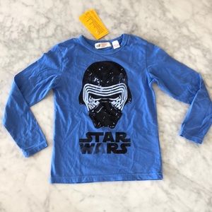 BOY STAR WARS LONG SLEEVE BLU SHIRT SIZE 4-6